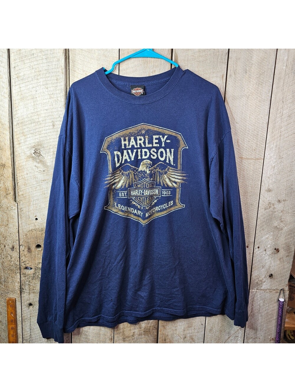 Harley-Davidson Renegade Springfield MO Long Sleeve Shirt Men's 2XL Navy